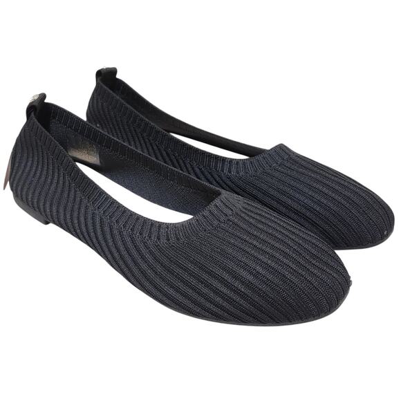 Danskin Women Hope Slip On Round Toe Ballet Flats Size US 7.5M Black Ribbed - Picture 1 of 5